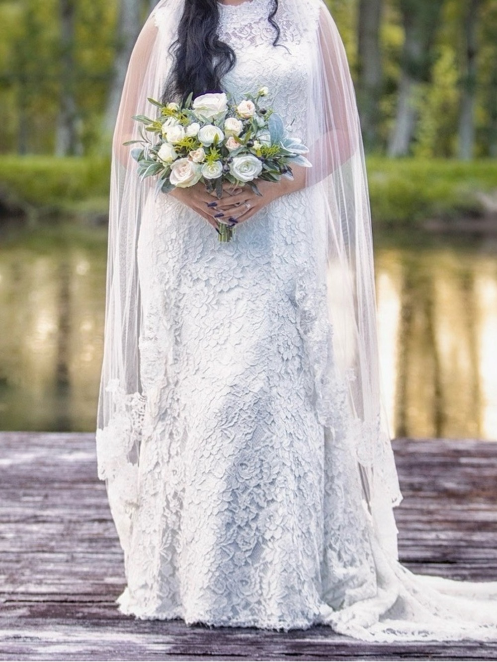 🤍 David’s Bridal Wedding Dress + Matching Veil 🤍